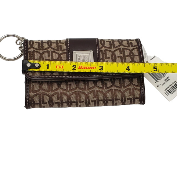 Giani Bernini Block Signature Womens Small Wallet Brown 4.5" - Picture 8 of 10